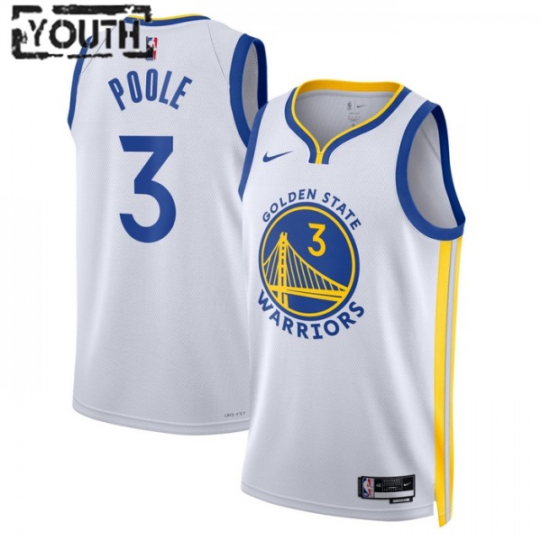 Golden State Warriors Trikot Poole 3 Jordan Nike 2022-23 Association Edition Weiß Swingman - Kinder Golden State Warriors Trikot Poole 3 Jordan Nike 2022-23 Association Edition Weiß Swingman - Kinder